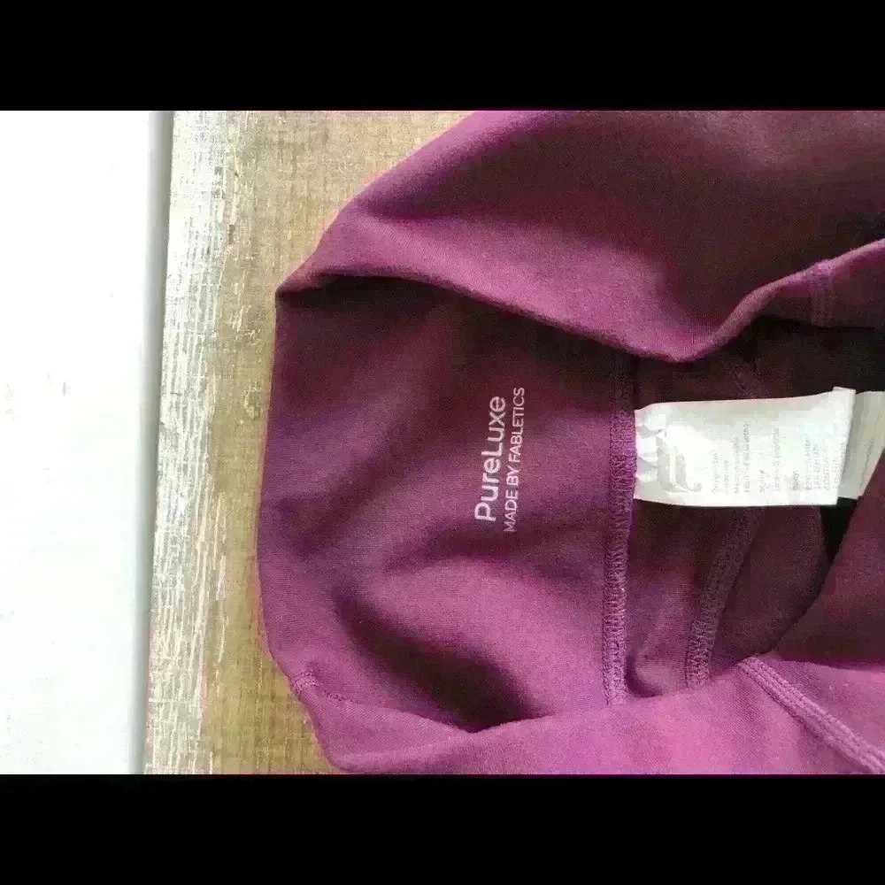 Fabletics Purelux Burgundy Leggings With Pockets Size XXS